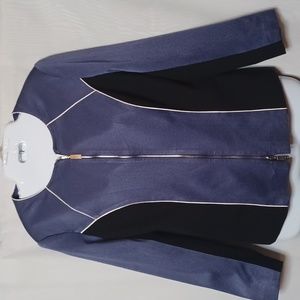 Vintage Caractere Women's Purple & Black With White Trim Jacket. Size 12